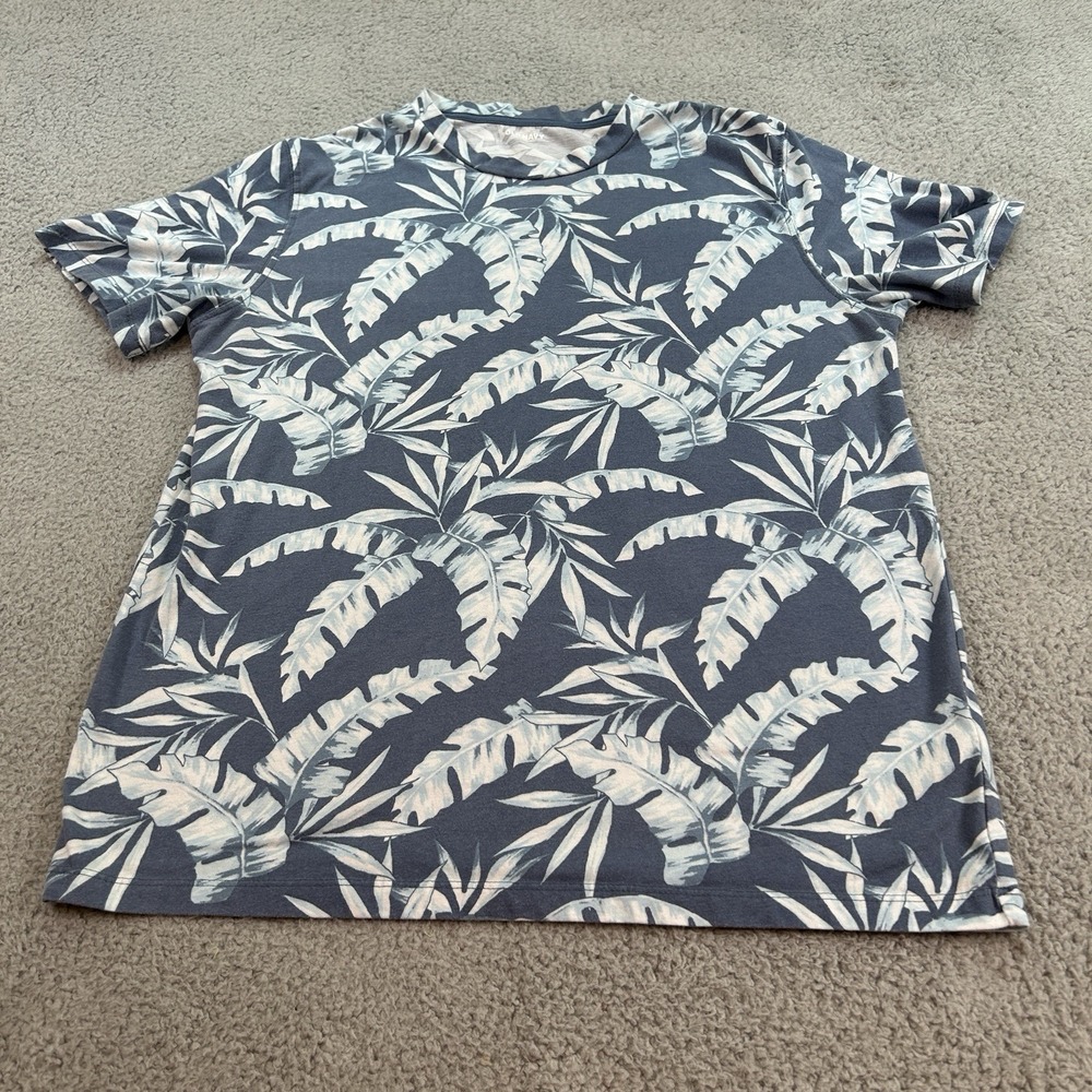Old Navy T-Shirt Men Medium Blue  Shirt Sleeve Soft Wash‎ Crew Neck Palms
